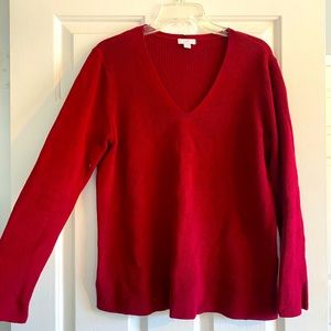 J. Jill red V neck sweater